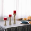 Mela Artisans Floral Vine Rustic White Pillar Candleholders, Set of 3 - 3 of 4