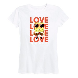 Women's - SpongeBob SquarePants - Valentine's Day Merchandise Short Sleeve Graphic T-Shirt - 1 of 4