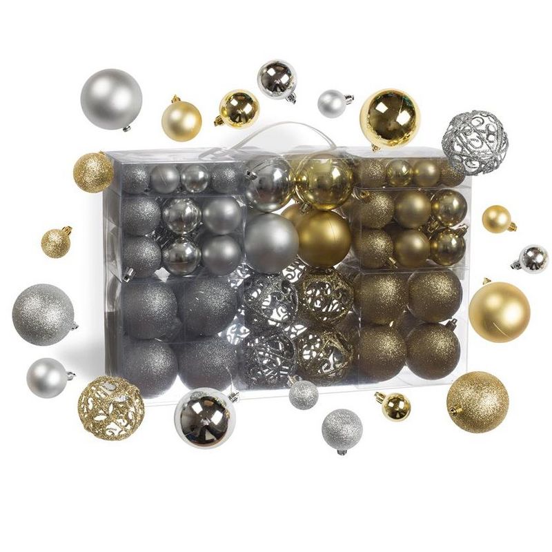 R N' Ds Shatterproof Christmas Ornament Balls - Gold and Silver - 100 Pack, 1 of 7