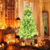 Tangkula 7FT Pre-Lit Artificial Christmas Tree Hinged Xmas Tree with 1040 Branch Tips 380 Warm White LED Lights Holiday Decoration Tree - image 2 of 4