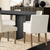 7-Piece Oval Dining Table Set, 79” Wood Pedestal Table with 4 Upholstered Armless Chairs & 2 Armchairs, Modern Dining Room Furniture-Maison Boucle - 2 of 4