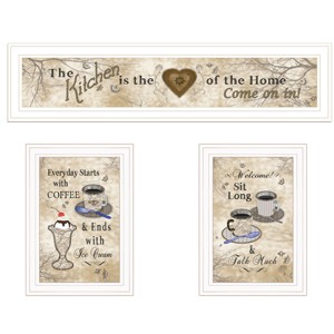 Love of Nature Kitchen 3-Piece Vignette By Trendy Decor 4U, White Frame - 1 of 1