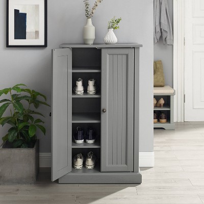 Seaside Freestanding Accent Cabinet with Adjustable Shelving in Distressed Gray