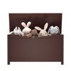 INFURNIC Utility Storage Cabinets Kids Wooden Toy Box Storage With Safety Hinged Lid, Storage Box For Bedroom, Study, Nursery, Brown, 31.5"*13"*16.7" - 4 of 4