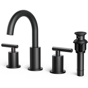 Mixxidea Bathroom Faucet 3 Hole, 8" Matte Black - 1 of 3