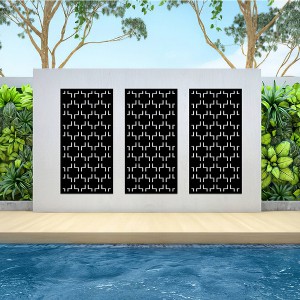 Dovelina Metal Outdoor Wall Sign Panels Decorative Screen - 3 Panels - 1 of 4