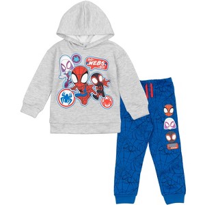 Marvel Spidey and His Amazing Friends Fleece Pullover Hoodie and Pants Outfit Set Toddler - 1 of 4