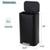 Stainless Steel Kitchen Trash Can, Step-On Pedal with Removable Inner Bucket, Soft Close Lid for Home Office - 2 of 4