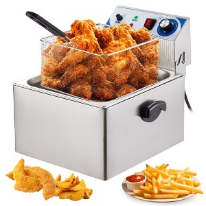 11L Electric Deep Fryer with Basket Strainer, Adjustable Temp and Timer, Perfect for Fried Chicken, Shrimp, French Fries, Removable Oil-Container - 1 of 4