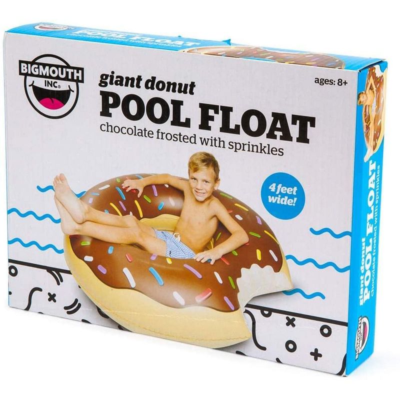 Big Mouth Toys Frosted Chocolate Donut 4 Foot Inflatable Pool Float, 2 of 6