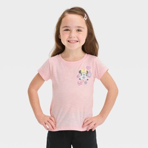 Toddler Girls' Disney Minnie Mouse Short Sleeve Graphic T-Shirt - Rose Pink - 1 of 3