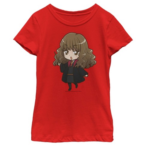 Girl s Harry Potter Hermione Cartoon T Shirt Red X Large