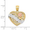 Black Bow Jewelry 14k Two Tone Gold and White Rhodium Grandma Heart Pendant, 19mm - 4 of 4
