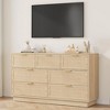 7 Drawer Dresser for Bedroom 55 Inch Large Rattan Dresser with Storage, Boho Chest of Drawers for Bedroom Living Room - 4 of 4