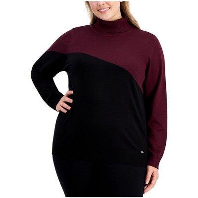 Calvin Klein Womens Two Tone Pullover Sweater