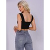 INSPIRE CHIC Women Sleeveless Square Neck Fitted Regular Fit Strappy Party Crop Tank Top - 3 of 4