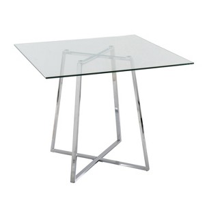 36" Cosmo Square Dining Table Glass - LumiSource - 1 of 4