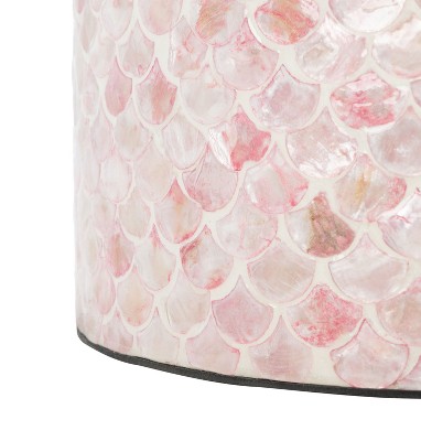 Emberlyn 22" Dark Pink Round Wood Accent Table