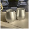 ChicFurnit Drinkware Metallic Plastic Wine Glasses Unbreakable Acrylic Design for Elegant Gatherings, Silver, 3"*3"*4" - 3 of 4