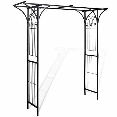 vidaXL Garden Arch, Arch Trellis for Climbing Plants Weddings Parties, Heavy-Duty Construction, Weather-Resistant, 80.3" H x 78.7" W Black