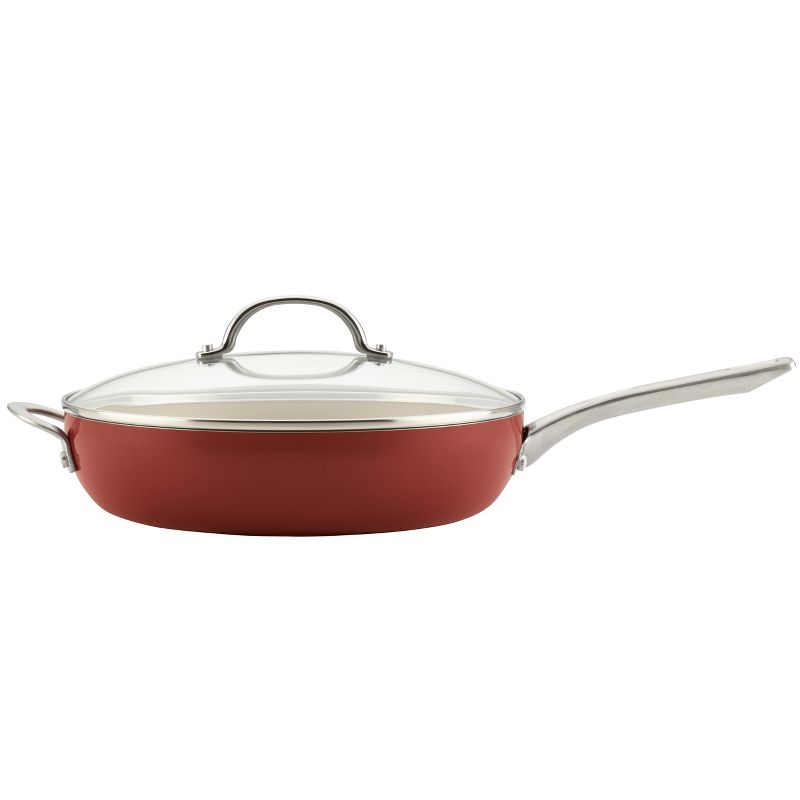 Ayesha Curry 12&#34; Home Collection Porcelain Enamel Nonstick Covered Deep Skillet With Helper Handle, 4 of 5