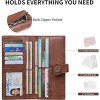 BEAFUP Women PU Leather Wallet,Large Capacity Bifold RFID Blocking Card Holder with ID Window with Zipper Coin Pocket - 4 of 4