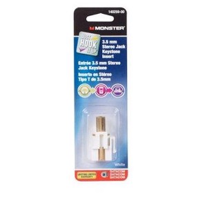 Monster 140259-00 Stereo Jack Keystone Insert, White - 1 of 1