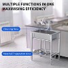 Stainless Steel Utility Sink, Single Bowl Kitchen Sink with Cold and Hot Water Pipe & Shelf, Stainless Steel Sink for Laundry Room Bathroom Farmhouse - 4 of 4