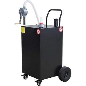 Two Way Rotary Hand Oil Pump Portable Fuel Transfer Tank with Wheels, Large Capacity for Car, Boat, Lawn Mower, Agricultural - 1 of 4