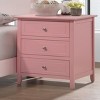 GlasFlength Nightstands Modern Three Drawer Bedside Table with Metal Handles Elegant Design for Bedroom Storage, Pink, 19"*15"*25" - 2 of 4