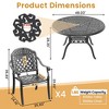 5-Piece Cast Aluminum Outdoor Dining Set: Round Table, Stackable Chairs & Red Cushions - All-Weather Patio Furniture for Your Backyard - 4 of 4