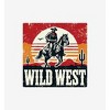 Wild West Cowboy Sunset Ride Adult Crew Neck Short Sleeve Tee - 2 of 2