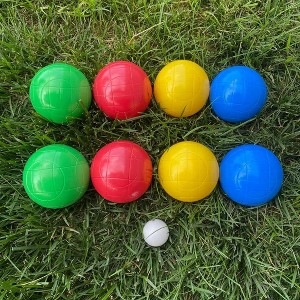 Markwort Lawn Bocce Ball Set – 9-Piece Set with 2 Balls Each in Blue, Green, Red & Yellow + White Jack Ball - 1 of 4