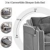 SEVOBAL Foldable Futon Sofa Bed Multi-Functional Pullout Sofa Bed Modern Sofa Velvet Pull-Out Bed Adjustable Back, Gray, 46.61"*38.42"*14.63" - 3 of 4