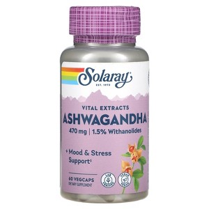 Solaray Ashwagandha, 470 mg, 60 VegCaps - 1 of 4