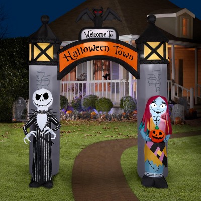 Nightmare Before Christmas Inflatable Halloween Town Archway, 8.5 ft Tall, Gray
