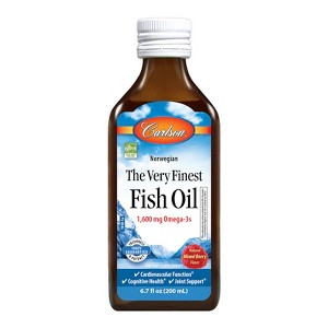 Carlson - The Very Finest Fish Oil, 1600 mg Omega-3s, Norwegian, Wild Caught, Sustainably Sourced, Mixed Berry, 200 mL (6.7 Fl Oz) - 1 of 2