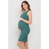 Hello Miz Womens Ribbed Sleeveless Ruched Maternity Dress - 2 of 4