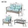 Bestier Patio Conversation Sets with Metal Table, 4 Pieces Outdoor Rattan Sofa, Modular Sectional Sofa for Balcony Porch Outside Backyard Garden - 2 of 4