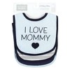 Hudson Baby Infant Boy Fiber Filled Drooler Bibs 3pk, I Love Mommy Lt. Blue, One Size - 2 of 4