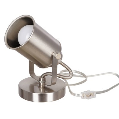 6" Silver Adjustable Spotlight Desk or Wall Mount Lamp