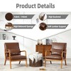 23"W Accent Chair Padding Lounge Arm Chair with Cushion and Pillow, Velvet/PU-ModernLuxe - 4 of 4