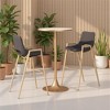 Faux Leather Barstool 39" H Black With Gold Electroplated Steel Frame and Armrests by Zuo Modern (Set of 2) - 3 of 4