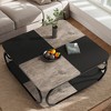 Hommoo 39 Inch Farmhouse 2 Tier Square Coffee Tables Black - 3 of 4