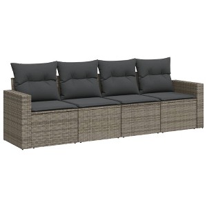 vidaXL Garden Sofa Set Grey, Dark Grey - 1 of 4