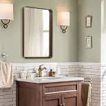ANDY STAR Modern 24 Inch Long x 36 Inch Wide Rectangular Recessed Contemporary Vanity Mirror with 2 Inch Deep Frame and Rounded Corners, Bronze