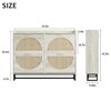 Large Rattan Shoe Storage Cabinet with Flip Drawers & Metal Legs - 2 of 4