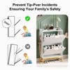 Shoe Cabinet with 2 Flip Drawers - Freestanding Fluted Shoe Storage Organizer with Metal Legs - 4 of 4