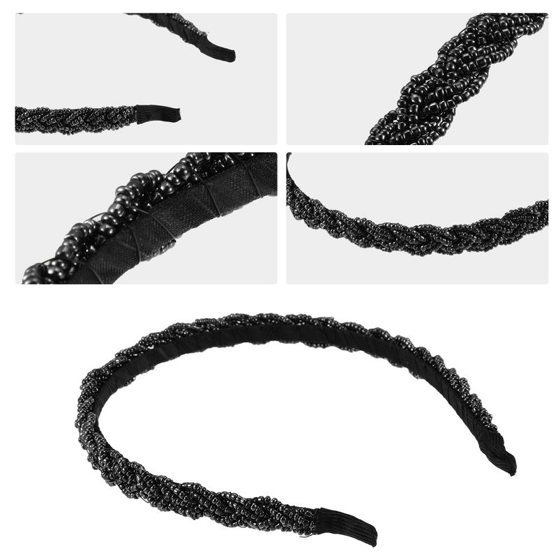 Unique Bargains Women's Beaded Hair Hoop Headband Accessories Hairband 0.43 Inch Wide 1 Pc, 3 of 7