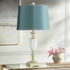 Vienna Full Spectrum 28 3/4" Tall Urn Traditional Glam Luxe End Table Lamp Clear Crystal Single Teal Shade Living Room Bedroom Bedside Nightstand - 2 of 4